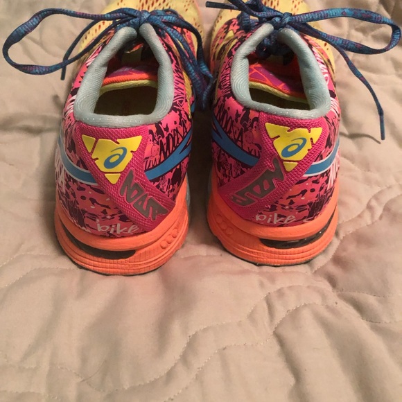 ASICS GEL NOOSA TRI 10 PINK YELLOW TURQUOISE WOMEN’s RUNNING SHOE - Picture 5 of 9
